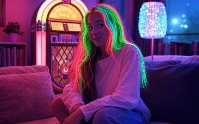 Retro Synthwave Siren: Neon-Charged Vibes for the Electric Soul Girlfriend